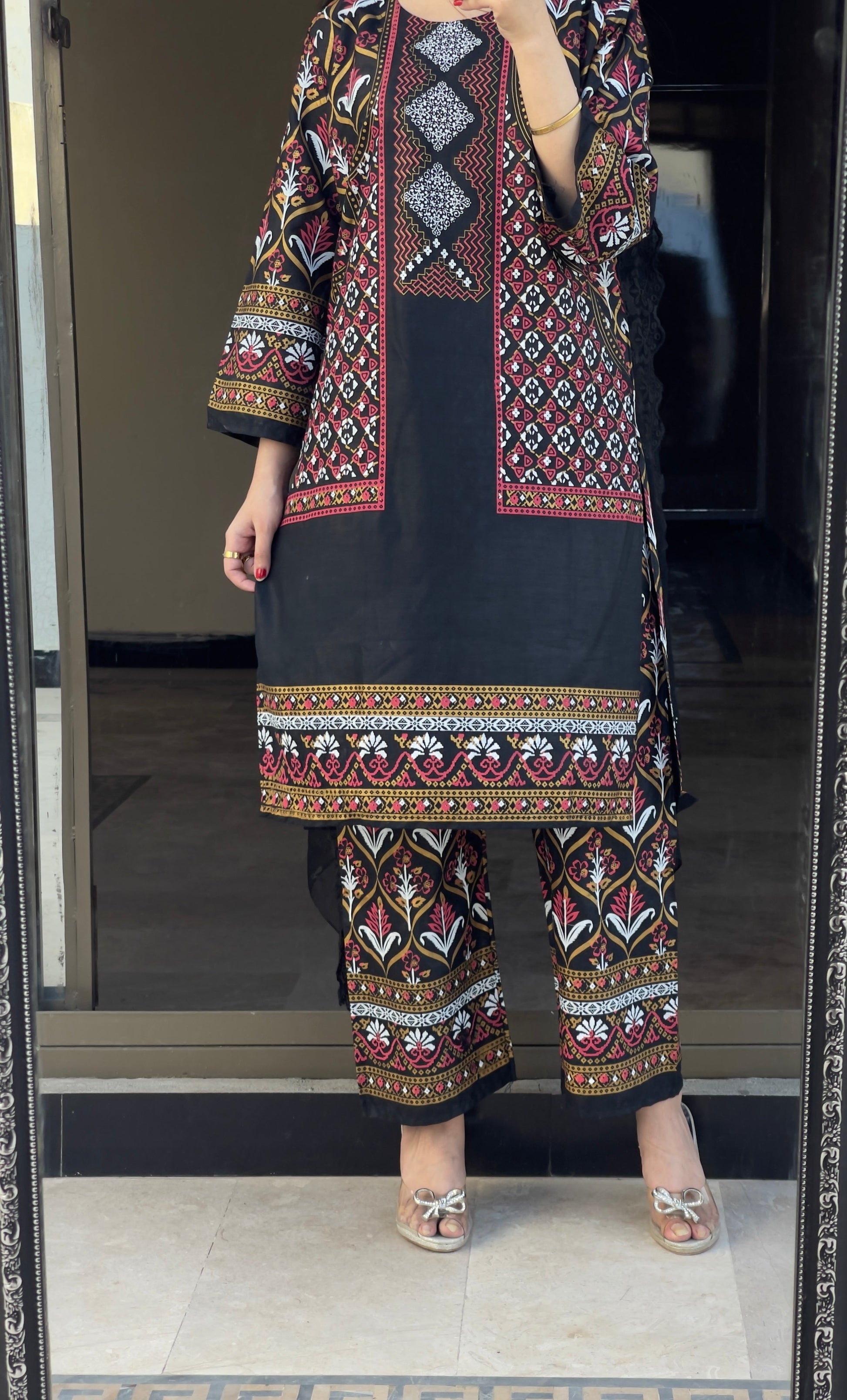 Jacket print 2pc Dress