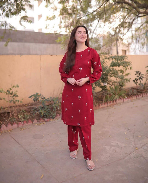 Petal Embroidery - 2 Piece Stitched