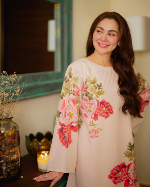 Hania Gulab Printed - 2 Piece Stitched