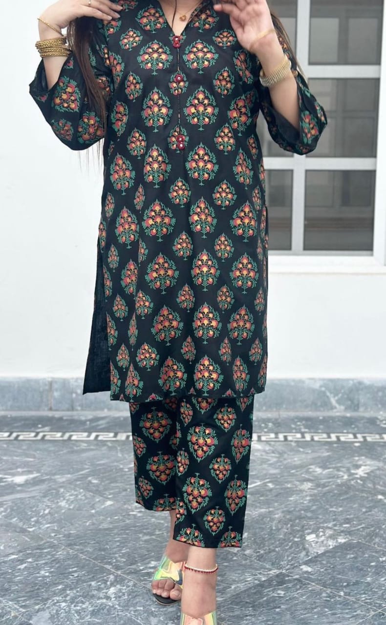 Leaf Print 2pc Dress