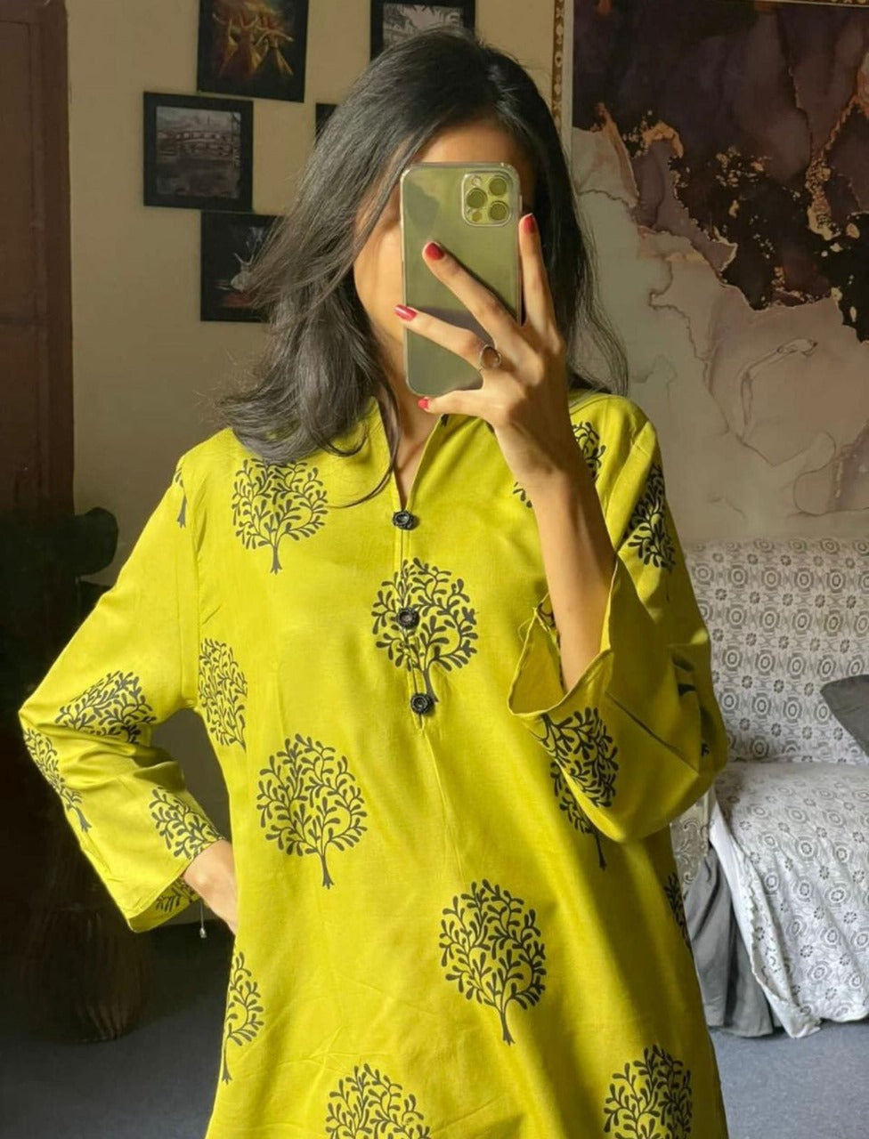 Tree Printed 2pc Dress
