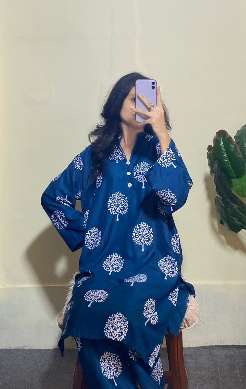 Tree Printed 2pc Dress