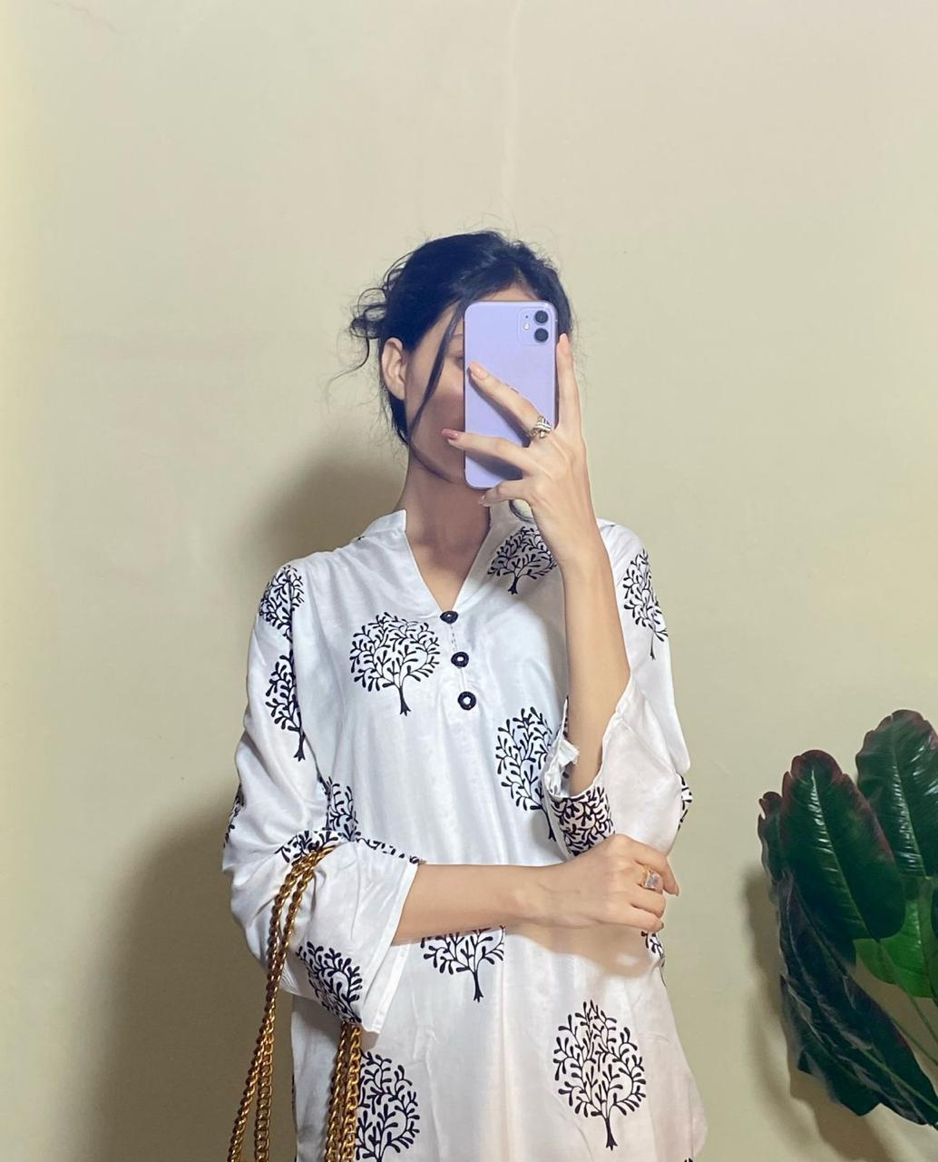 Tree Printed 2pc Dress