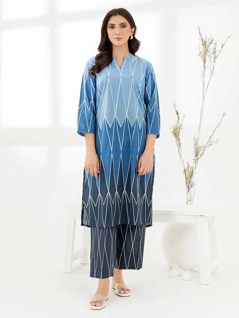Omber Digital Print 2pc Dress