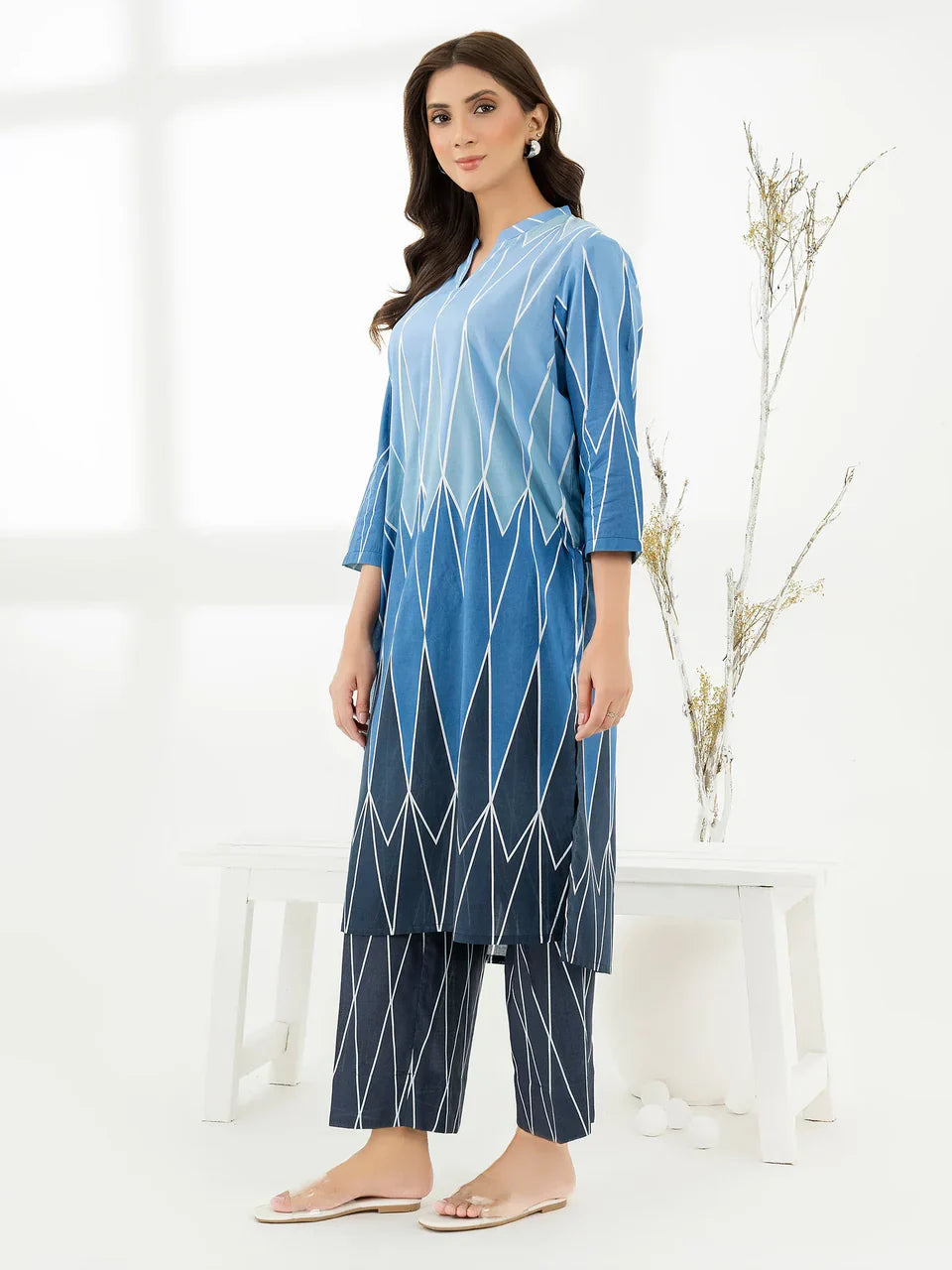 Omber Digital Print 2pc Dress