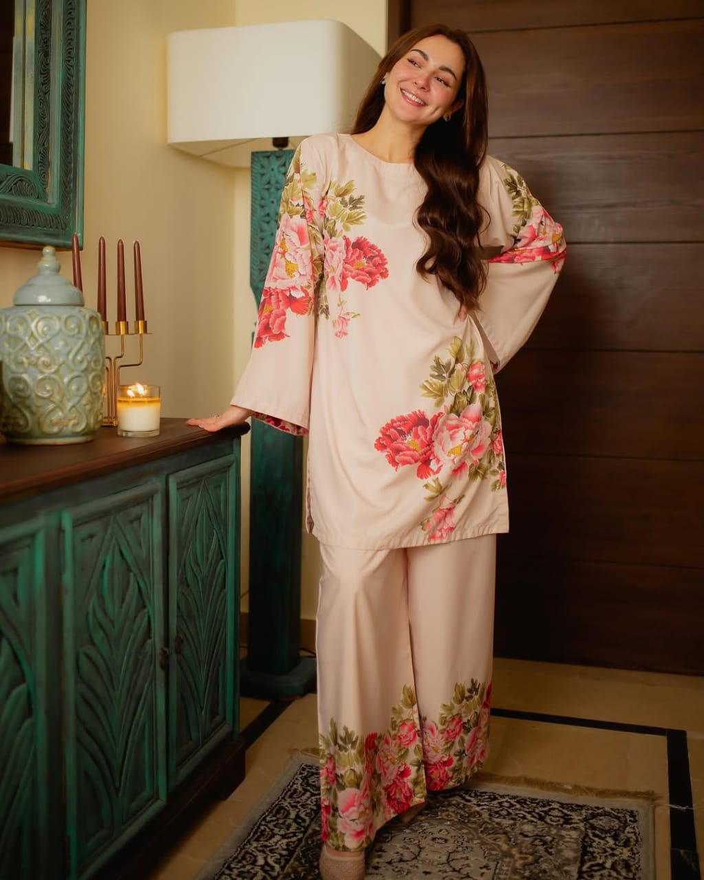 Hania Gulab Printed - 2 Piece Stitched