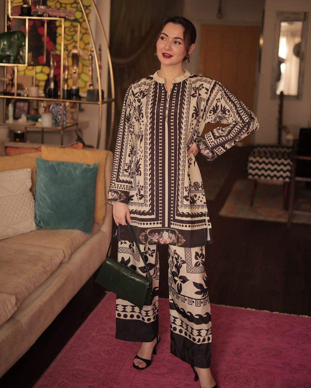 Hania Black Digital 2pc Dress