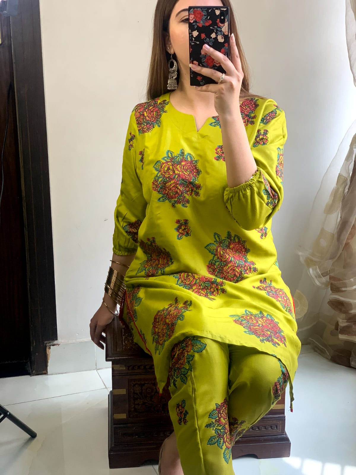 New Gulab -Olive Green printed 2pc