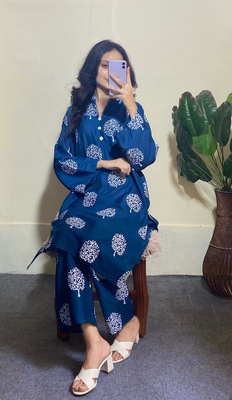Tree Print -Zinc 2pc Dress