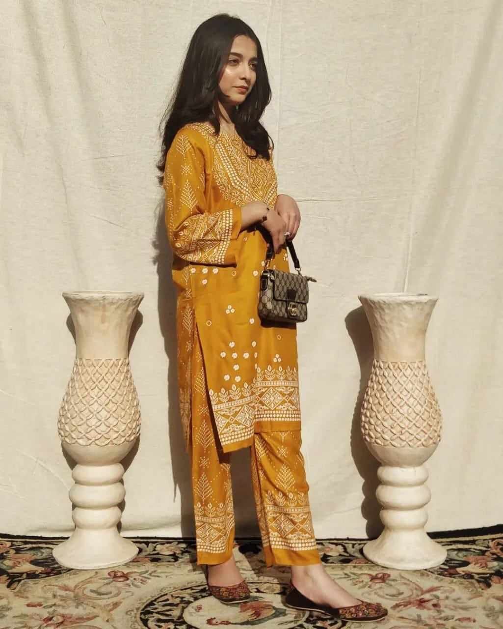 New Chunri-Mustard 2pc Dress