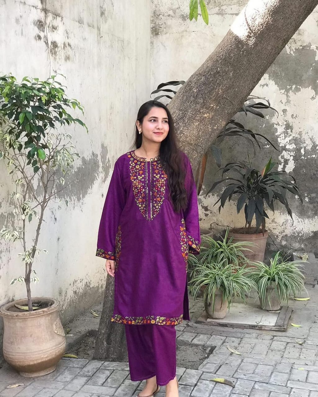 Sequence Pocket Embroided 2pc Dress