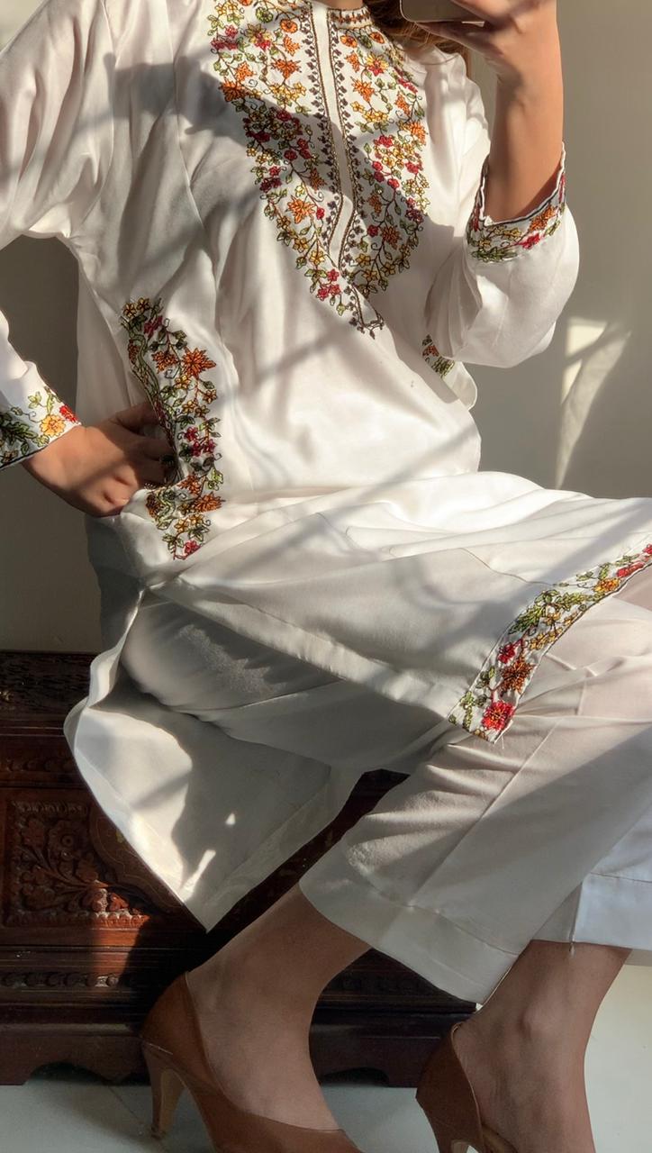 Sequence Pocket Embroided 2pc Dress