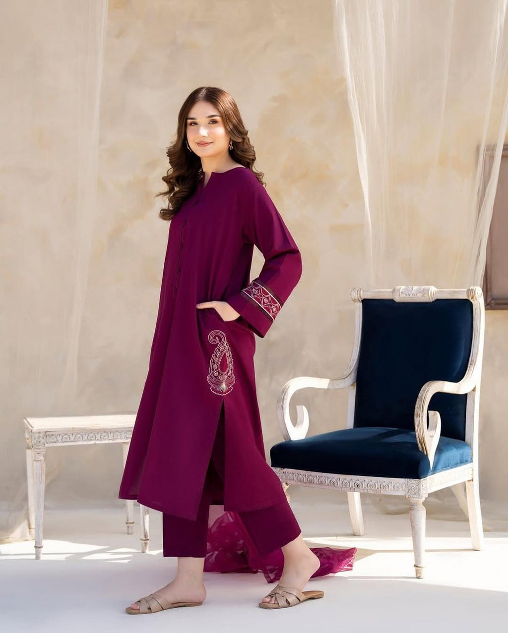 Calico 3pc Embroided Dress